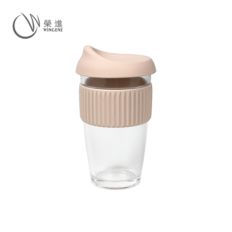  防燙矽膠套玻璃咖啡杯|家用辦公隨手咖啡杯-榮進耐磨防滑矽膠