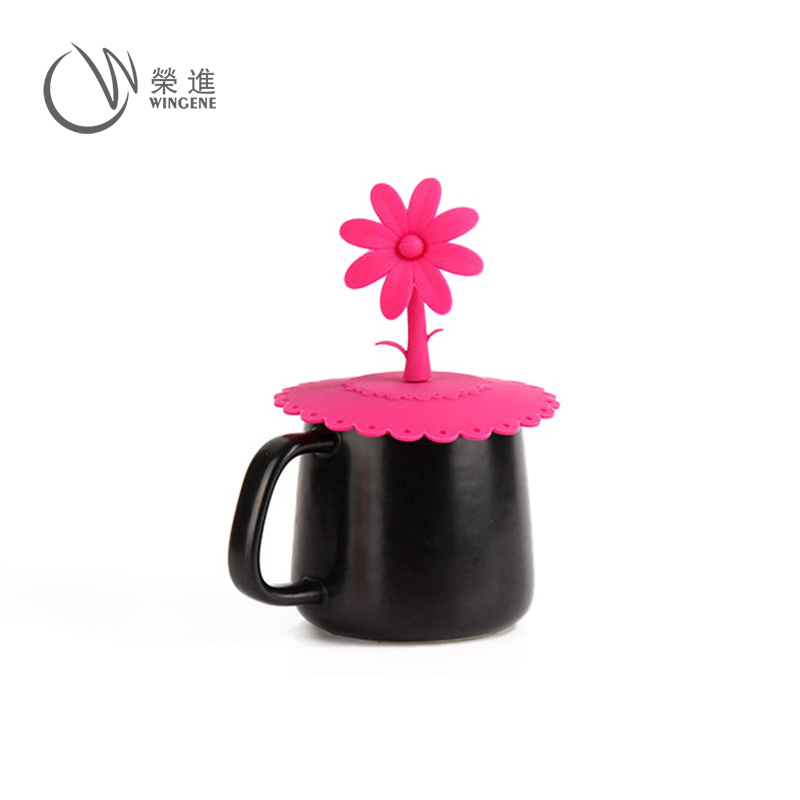 創意矽膠太陽花杯蓋|環保矽膠萬能太陽花魔術貼杯蓋-榮進廠家定