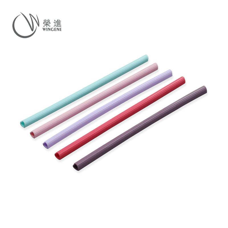 亞(ya) 馬遜熱銷食品級循環矽膠吸管彩色軟吸管
