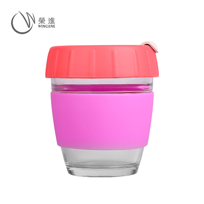 食品級矽膠杯套玻璃咖啡杯