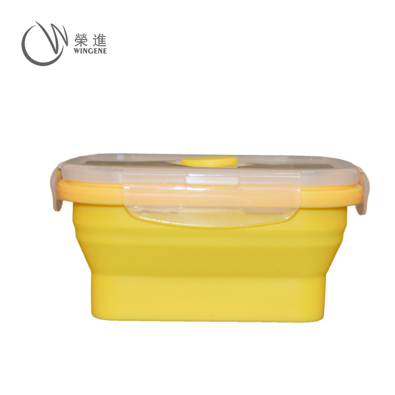戶外便攜防水耐熱可折疊矽膠飯盒
